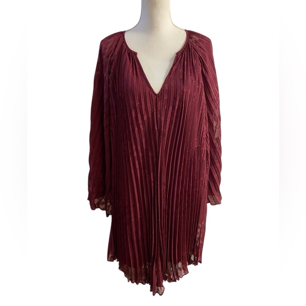 Anthropologie Toulon pleated mini dress boho gypsy Medium